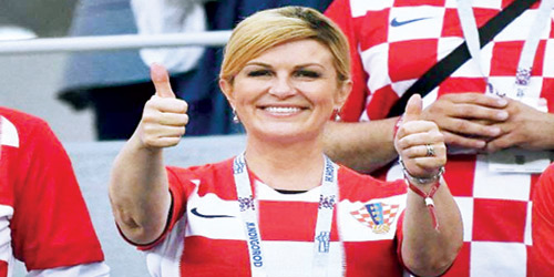 رئيسة كرواتيا واثقة من الفوز على فرنسا في نهائي كأس العالم 
