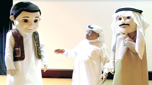 سعود وسارة في مسرحية (بساط الخير) بالرياض 