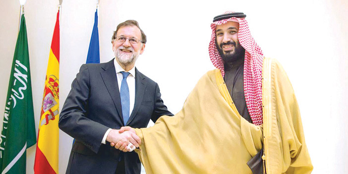  سمو ولي العهد مع رئيس الوزراء الإسباني