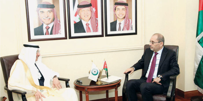  د. العثيمين خلال لقائه مع وزير الخارجية الأردني