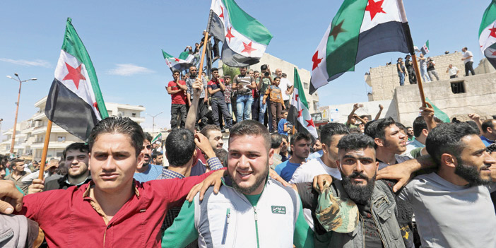  مظاهرات ضد النظام والتدخل الروسي في ادلب