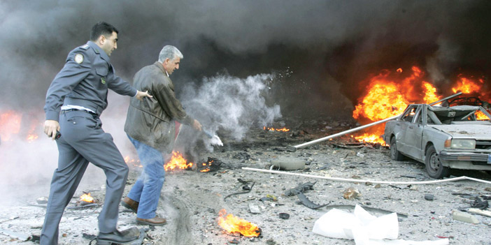  جانب من الدمار الذي خلفته عملية اغتيال الحريري في بيروت