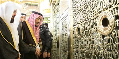 خادم الحرمين وولي العهد يزوران المسجد النبوي 