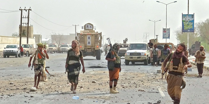 قوات الجيش اليمني خلال تقدمها في أحياء مدينة الحديدة