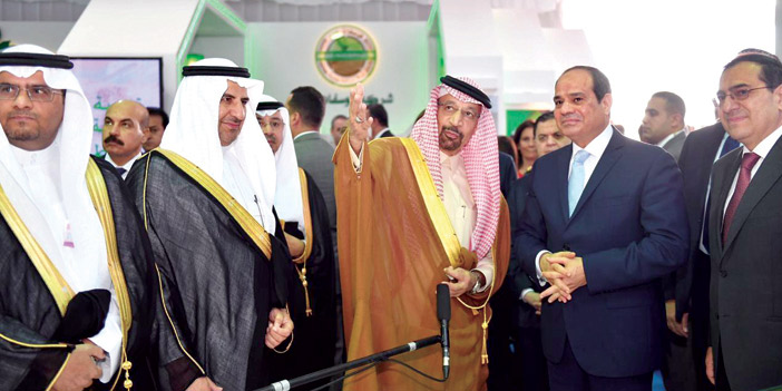 الرئيس المصري يطّلع على جناح المملكة المشارك في معرض المؤتمر العربي الدولي الـ 15 للثروة المعدنية بالقاهرة 