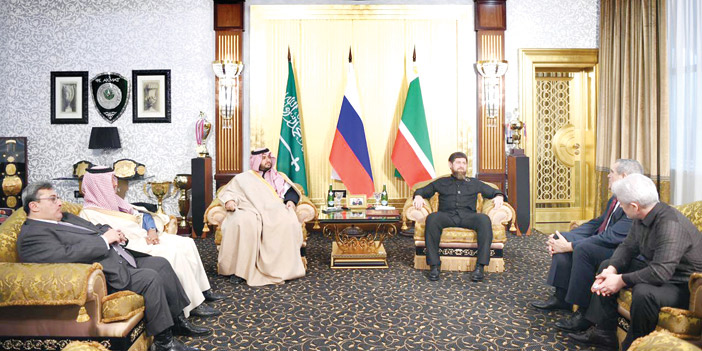  الرئيس الشيشاني خلال استقباله الأمير تركي بن محمد بن فهد