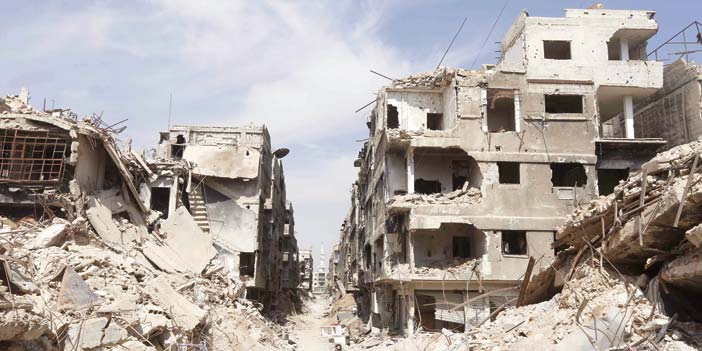   لا تزال المدن السورية تعاني من الدمار جراء الحرب