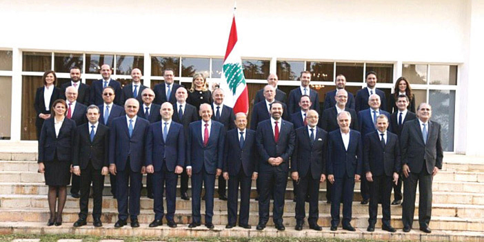  الحكومة اللبنانية بعد أول اجتماع لها في القصر الرئاسي