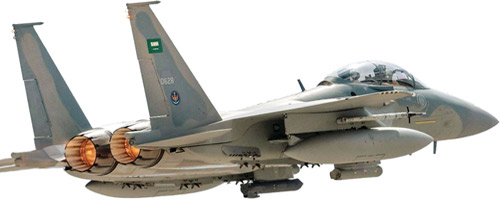  إحدى طائرات القوات الجوية السعودية المشاركة في المناورات