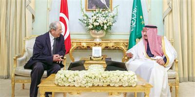 خادم الحرمين بحث مع رئيس مجلس النواب التونسي مجالات التعاون 