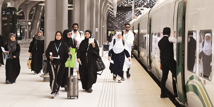 أكثرمن 170 حاجاً وحاجةً من مختلف الجنسيات يصلون لمحطة الرصيفة بمكةالمكرمة عبر قطارالحرمين