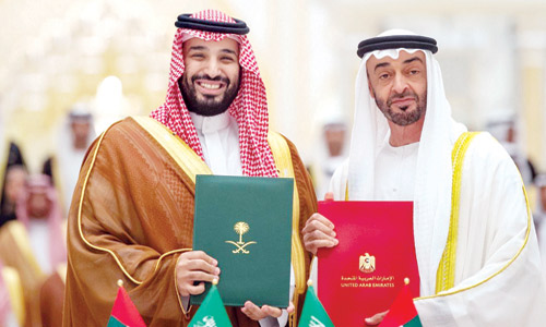 رأس وولي عهد أبوظبي الاجتماع الثاني لمجلس التنسيق السعودي - الإماراتي 