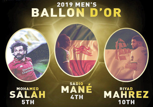  صلاح حصل على المركز الخامس في قائمة الكرة الذهبية لعام 2019