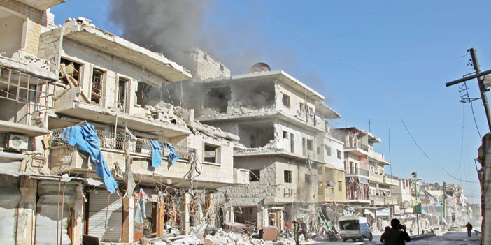  آثار قصف قوات النظام السوري على مناطق في إدلب