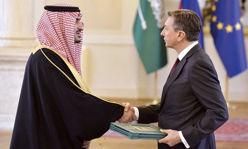 الأمير عبدالله بن خالد بن سلطان يقدم أوراق اعتماده سفيراً غير مقيم لدى سلوفينيا 