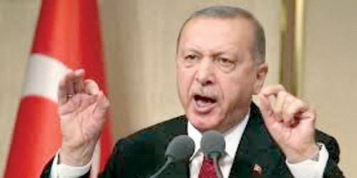    الرئيس التركي خلال خطاب له أمام الحزب الحاكم