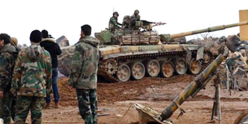  قوات النظام السوري أثناء تقدمها باتجاه إدلب