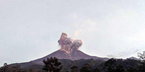 ثوران بركان جبل ميرابي مرتين 