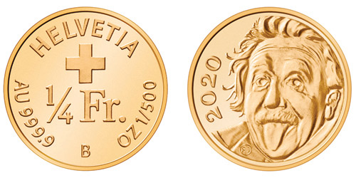 قطعة نقدية لأينشتاين كأصغر عملة تذكارية في العالم 