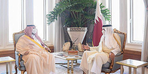  أمير دولة قطر يستقبل سمو الأمير تركي بن محمد بن فهد