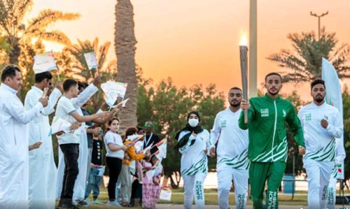 شعلة دورة الألعاب السعودية 2023 تصل إلى المنطقة الشرقية 