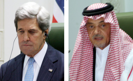الأمير سعود الفيصل ووزير خارجية أمريكا خلال مؤتمر صحفي وبيان مشترك: 
