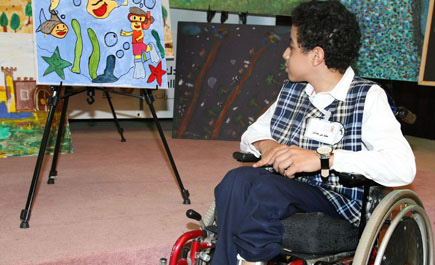 منسوبو جمعية الأطفال المعوقين يتفوقون في مسابقة (ريشة وفنان) 
