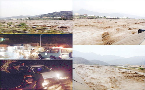 وفاة امرأة واحتجازات لمواطنين في سيول عسير