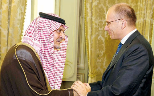 سعود الفيصل يلتقي رئيس الوزراء الإيطالي 
