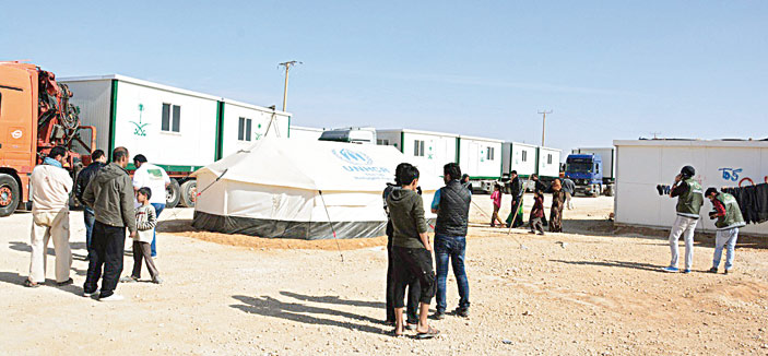 أكثر من 4 آلاف كرفان مساعدات من المملكة للاجئين السوريين في الأردن 