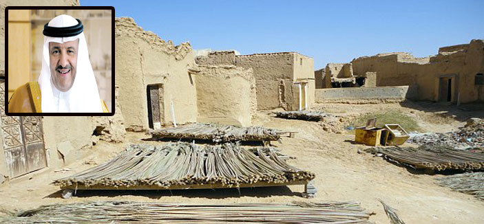 واحة مفعمة بالعراقة والأصالة ومرصّعة بأصالة النخيل الخضراء سمو رئيس الهيئة العامة للآثار والسياحة يضع حجر الأساس لتأهيل قرية سدوس التراثية