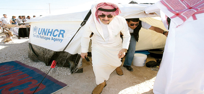 الأمير الوليد بن طلال تفقد مخيم الزعتري بالأردن 