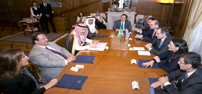الأمير الوليد يجتمع مع رئيس وزراء اليونان في أثينا 