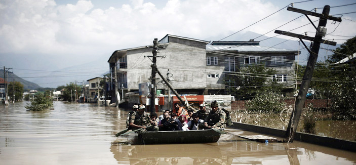 أمطار جديدة تعيق جهود إغاثة منكوبي الفيضانات في كشمير الهندية 