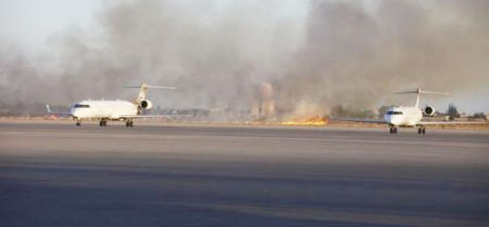 ضربة جوية ثانية تستهدف مطار العاصمة الليبية 