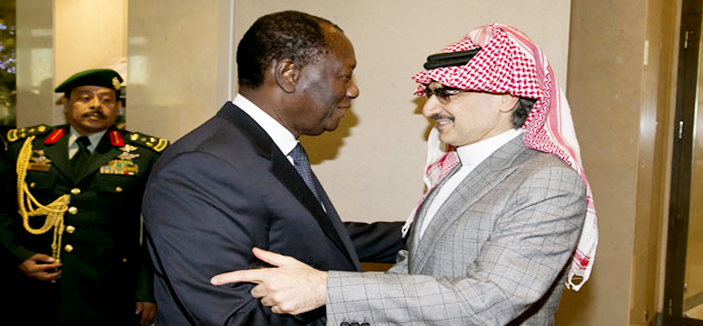 الأمير الوليد يستقبل رئيس ساحل العاج في برج المملكة 