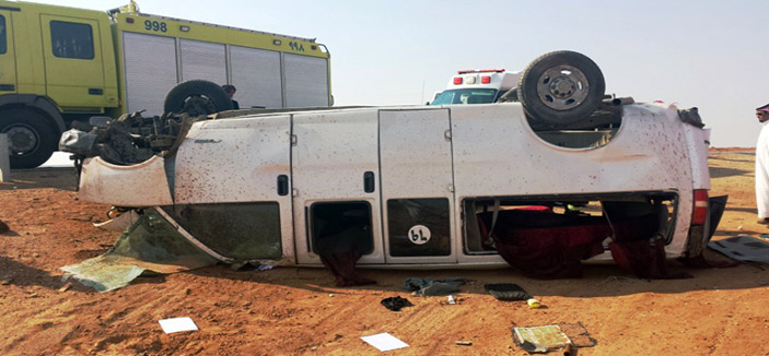 وفاة معلمتين و6 إصابات إثر حادث انقلاب على طريق الرياض - الأفلاج 