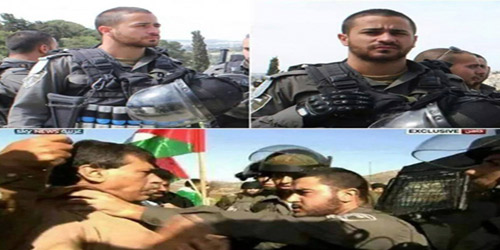  صورة الجندي الإسرائيلي وهو يخنق الوزير الفلسطيني