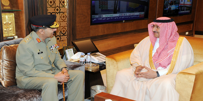 الأمير محمد بن نايف يستقبل رئيس هيئة الأركان المشتركة بجمهورية باكستان 