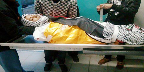  جثة الشاب الفلسطيني الذي قتل بيد قوات الاحتلال