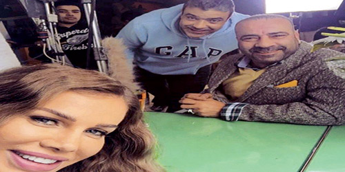  من اليمين محمد سعد ،والمخرج شادي علي ، ونيكول سابا