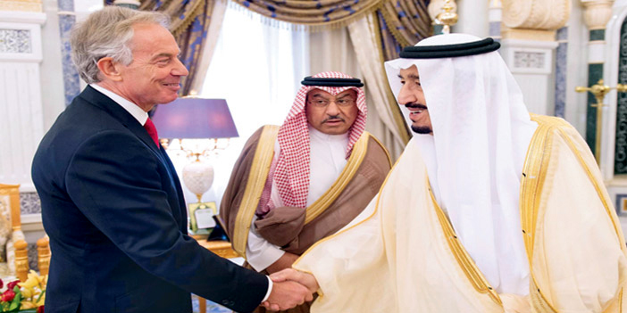 خادم الحرمين الشريفين يستقبل مبعوث اللجنة الرباعية للسلام في الشرق الأوسط 