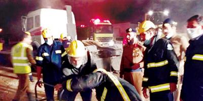 مدني نجران يسيطر على حريق مستودع كبير بالمدينة الصناعية 