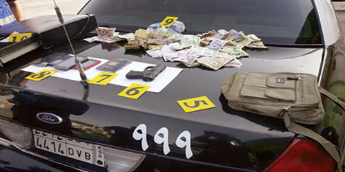  سلاح ومضبوطات بحوزة الجاني