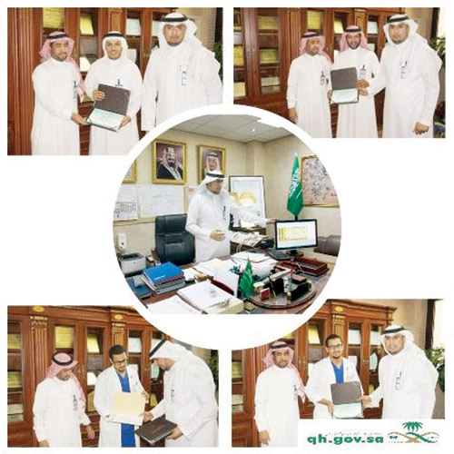 د.الموسى يكرم منسوبي قسم التغذية العلاجية بمستشفى الملك سعود بعنيزة‎ 