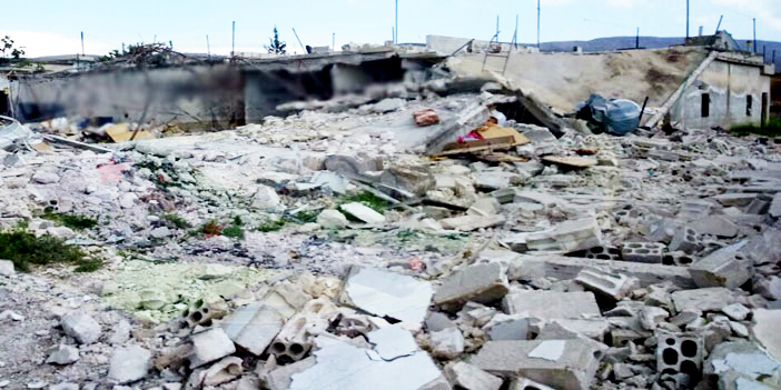  آثار القصف على المنازل في ريف حماة