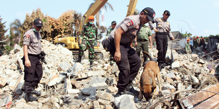  الجيش الإندونيسي خلال عمليات البحث