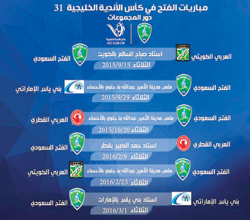  مباريات الفتح في البطولة الخليجية