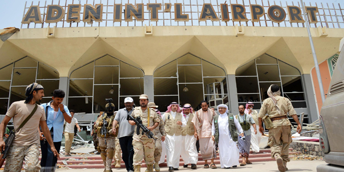  لقطة إرشيفية لاستعادة مطار عدن من المليشيات الحوثية والقوات المتحالفة معها