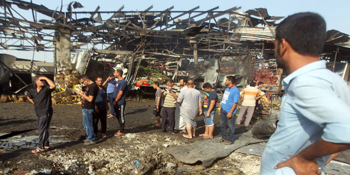  موقع الانفجار الذي هزَّ السوق في العاصمة العراقية بغداد